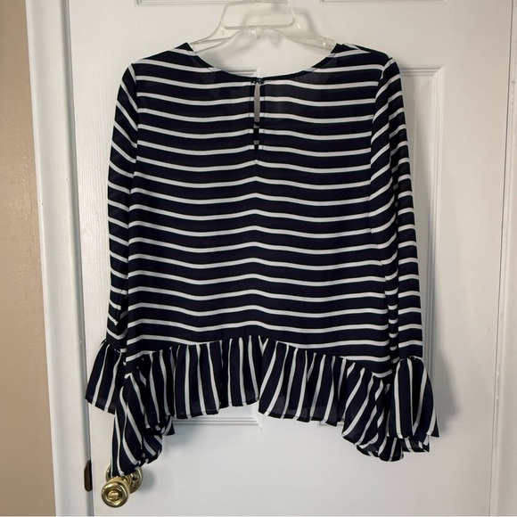 A.n.a Striped Ruffle Top - Picture 5 of 7